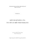 Luận văn Một vài mở rộng của nguyên lý biến phân Ekeland