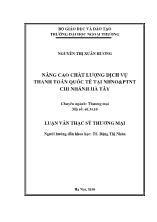 Luận văn Nâng cao chất lượng dịch vụ thanh toán quốc tế tại ngân hàng nông nghiệp và phát triển nông thôn chi nhánh Hà Tây