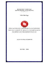 Luận văn Nâng cao năng lực cạnh tranh của các ngân hàng TMCP Việt Nam dưới tác động của cuộc khủng hoảng tài chính và suy thoái kinh tế toàn cầu