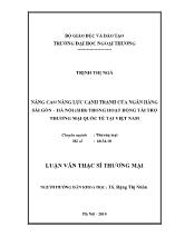 Luận văn Nâng cao năng lực cạnh tranh của ngân hàng Sài Gòn - Hà Nội (SHB) trong hoạt động tài trợ thương mại quốc tế tại Việt Nam