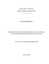 Luận văn Phân tích các nhân tố ảnh hưởng đến giá vàng và tác động tới các doanh nghiệp kinh doanh vàng tại Việt Nam