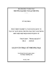 Luận văn Phát triển nghiệp vụ ngân hàng quốc tế tại các ngân hàng thương mại Việt Nam trong điều kiện hội nhập kinh tế quốc tế