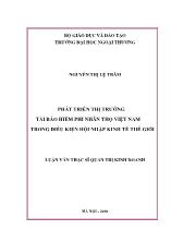 Luận văn Phát triển thị trường tái bảo hiểm phi nhân thọ Việt Nam trong điều kiện hội nhập kinh tế thế giới