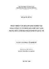 Luận văn Phát triển văn hóa doanh nghiệp tại tổng công ty cổ phần dầu khí Việt Nam trong bối cảnh hội nhập kinh tế quốc tế