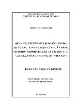 Luận văn Quản trị chi nhánh tại ngân hàng đa quốc gia - Kinh nghiệm của ngân hàng Muzuho Corporate, LTD và bài học cho các ngân hàng thương mại Việt Nam