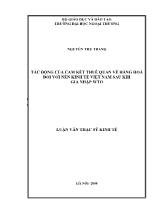 Luận văn Tác động của cam kết thuế quan về hàng hóa đối với nền kinh tế Việt Nam sau khi gia nhập WTO