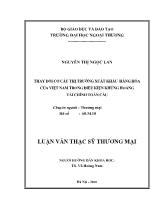 Luận văn Thay đổi cơ cấu thị trường xuất khẩu hàng hóa của Việt Nam trong điều kiện khủng hoảng tài chính toàn cầu