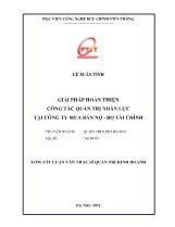 Luận văn Tóm tắt Giải pháp hoàn thiện công tác quản trị nhân lực tại công ty mua bán nợ - Bộ tài chính