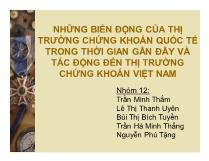 Những biến động của thị trường chứng khoán quốc tế trong thời gian gần đây và tác động đến thị trường chứng khoán Việt Nam