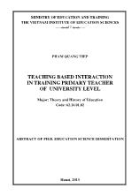 Teaching based interaction in training primary teacher of university level