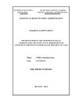 THE DEVELOPMENT AND ADOPTION OF LEGAL NORMATIVEDCUMENTS BY STATE ADMINISTRATIVE AGENCIES IN THE PEOPLE’S DEMOCRATIC REPUBLIC OF LAOS