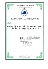 Tiểu luận Chính sách tỷ giá của Trung Quốc và cán cân mậu dịch Châu Á