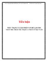 Tiểu luận Thực trạng và giải pháp vấn đề lạm thu, thất thu thuế thu nhập cá nhân ở Việt Nam