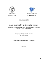 Tóm tắt luận án Bảo hộ nhãn hiệu nổi tiếng nghiên cứu, so sánh giữa pháp luật liên minh Châu Âu và Việt Nam