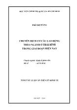 Tóm tắt luận án Chuyển dịch cơ cấu lao động theo ngành ở Thái Bình trong giai đoạn hiện nay