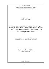 Tóm tắt luận án Cơ cấu tổ chức và cơ chế hoạt động của cơ quan giám sát triều Nguyễn giai đoạn 1802-1885