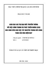 Tóm tắt luận án Giáo dục đạo đức truyền thống với việc hình thành và phát triển nhân cách cho sinh viên khu vực Tây Nguyên trong bối cảnh toàn cầu hóa hiện nay