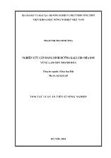 Tóm tắt luận án Nghiên cứu cân bằng dinh dưỡng Kali cho mía đồi vùng Lam Sơn - Thanh Hóa