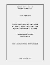 Tóm tắt luận án Nghiên cứu một số biện pháp kỹ thuật phát triển Hoa Cúc tại Thành phố Thái Nguyên