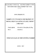 Tóm tắt luận án Nghiên cứu ứng dụng chỉ thị phân tử trong chọn tạo giống lúa Bắc Thơm 7 chịu mặn