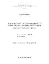 Tóm tắt luận án Phân tích cấu trúc cầu các sản phẩm thịt và cá: Nghiên cứu thực nghiệm theo tiếp cận kinh tế lượng cho trường hợp Việt Nam