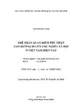 Tóm tắt luận án Phê phán quan điểm phủ nhận con đường đi lên chủ nghĩa xã hội ở Việt Nam hiện nay