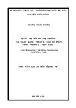 Tóm tắt luận án Quản trị rủi ro thị trường tại ngân hàng thương mại cổ phần công thương Việt Nam