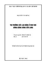 Tóm tắt luận án Thị trường sức lao động ở khu vực đồng bằng sông Cửu Long