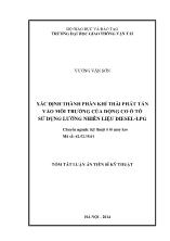 Tóm tắt luận án Xác định thành phần khí thải phát tán vào môi trường của động cơ ô tô sử dụng lưỡng nhiên liệu Diesel-LPG