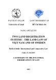 Two land registration systems – the land law of Việt Nam and of sweden