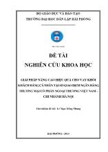 Đề tài Giải pháp nâng cao hiệu quả cho vay khối khách hàng cá nhân tại sở giao dịch ngân hàng thƣơng mại cổ phần ngoại thương Việt Nam - Chi nhánh Hà Nội