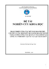 Đề tài Hoàn thiện công tác kế toán doanh thu, chi phí và xác định kết quả kinh doanh nhằm tăng cường công tác quản lý tài chính tại công ty TNHH một thành viên vật tư và vận tải Itasco