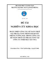 Đề tài Hoàn thiện công tác kế toán thuế giá trị gia tăng nhằm giải quyết những vướng mắc trong công tác kế toán thuế giá trị gia tăng tại công ty TNHH May Yes Vina