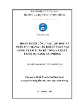 Đề tài Hoàn thiện công tác lập, đọc và phân tích bảng cân đối kế toán tại công ty cổ phần bê tông và phát triển hạ tầng Hải Phòng