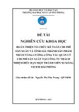 Đề tài Hoàn thiện tổ chức kế toán chi phí sản xuất và tính giá thành sản phẩm nhằm tăng cường công tác quản lý chi phí sản xuất tại công ty trách nhiệm hữu hạn một thành viên xi măng Vicem Hải Phòng