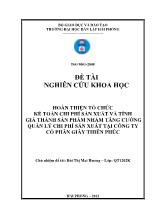 Đề tài Hoàn thiện tổ chức kế toán chi phí sản xuất và tính giá thành sản phẩm nhằm tăng cường quản lý chi phí sản xuất tại công ty cổ phần giầy Thiên Phúc