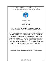 Đề tài Hoàn thiện tổ chức kế toán tập hợp chi phí sản xuất và tính giá thành sản phẩm nhằm tăng cường quản lý chi phí sản xuất tại công ty cổ phần đầu tư xây dựng số 5 Hải Phòng