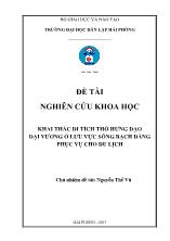 Đề tài Khai thác di tích thờ hưng đạo đại vương ở lưu vực sông bạch đằng phục vụ cho du lịch