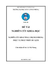 Đề tài Nghiên cứu khai thác chợ Hải Phòng phục vụ phát triển du lịch