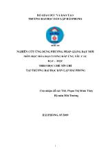 Đề tài Nghiên cứu ứng dụng phương pháp giảng dạy mới môn học Hoá đại cương đáp ứng yêu cầu dạy – Học theo học chế tín chỉ tại trường Đại học Dân lập Hải Phòng