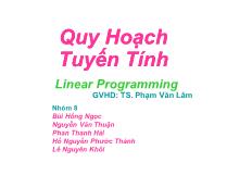 Quy hoạch tuyến tính - Linear Programming