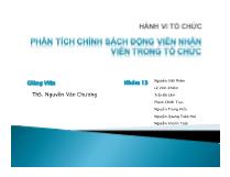 Báo cáo các phương pháp động viên nhân viên