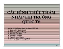 Các hình thức thâm nhập thị trường quốc tế