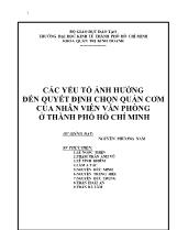 Các yếu tố ảnh hưởng đến quyết định chọn quán cơm của nhân viên văn phòng ở thành phố Hồ Chí Minh