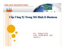 Cấp công ty trong mô hình e-Business cấp công ty trong mô hình e-business