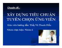 Chuyên đề Xây dựng tiêu chuẩn tuyển chọn ứng viên