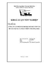 Đề tài Công ty cổ phần bánh kẹo hải hà với vấn đề xây dựng và phát triển thương hiệu