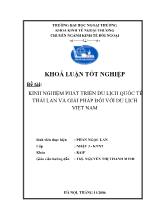 Đề tài Kinh nghiệm phát triển du lịch quốc tế thái lan và giải pháp đối với du lịch Việt Nam