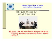 Đề tài Làm thế nào để phân tích nhu cầu và xác định mục tiêu đào tạo trong một tổ chức, doanh nghiệp