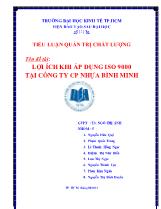 Đề tài Lợi ích khi áp dụng iso 9000 tại công ty cổ phần nhựa Bình Minh